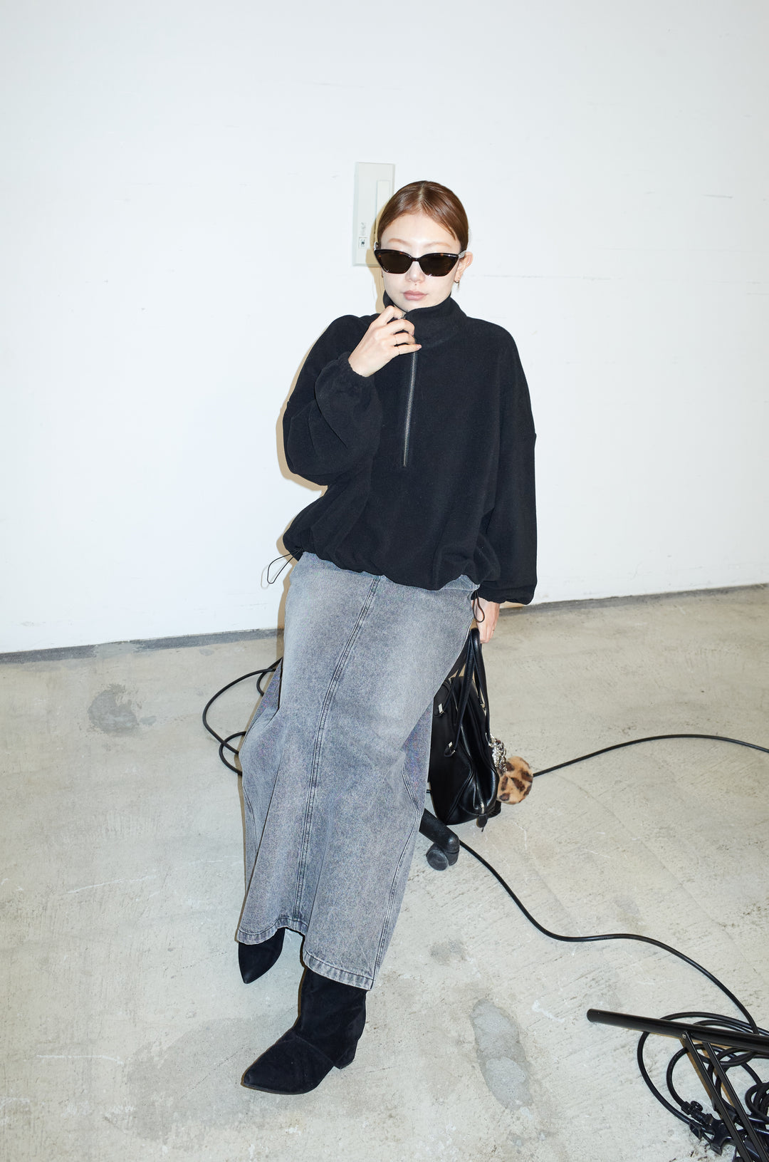 [予約/SET]ハーフジップフリースブルゾン+オーセンティックデニムSK(2set)