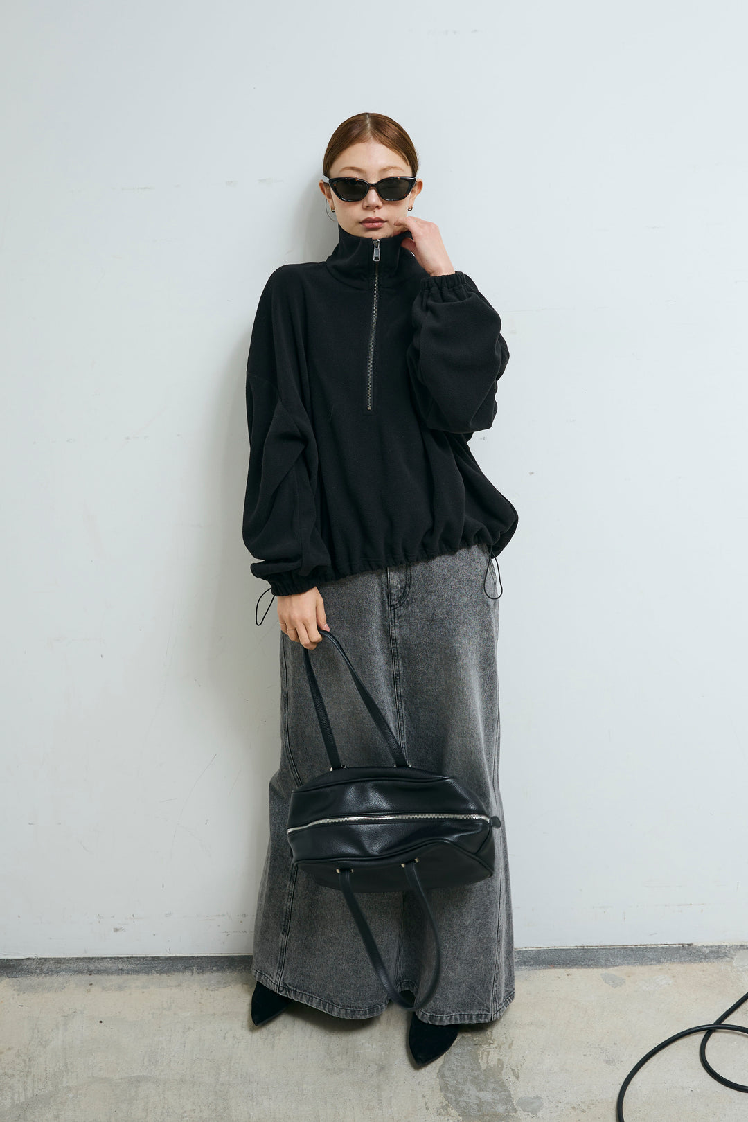 [予約/SET]ハーフジップフリースブルゾン+オーセンティックデニムSK(2set)