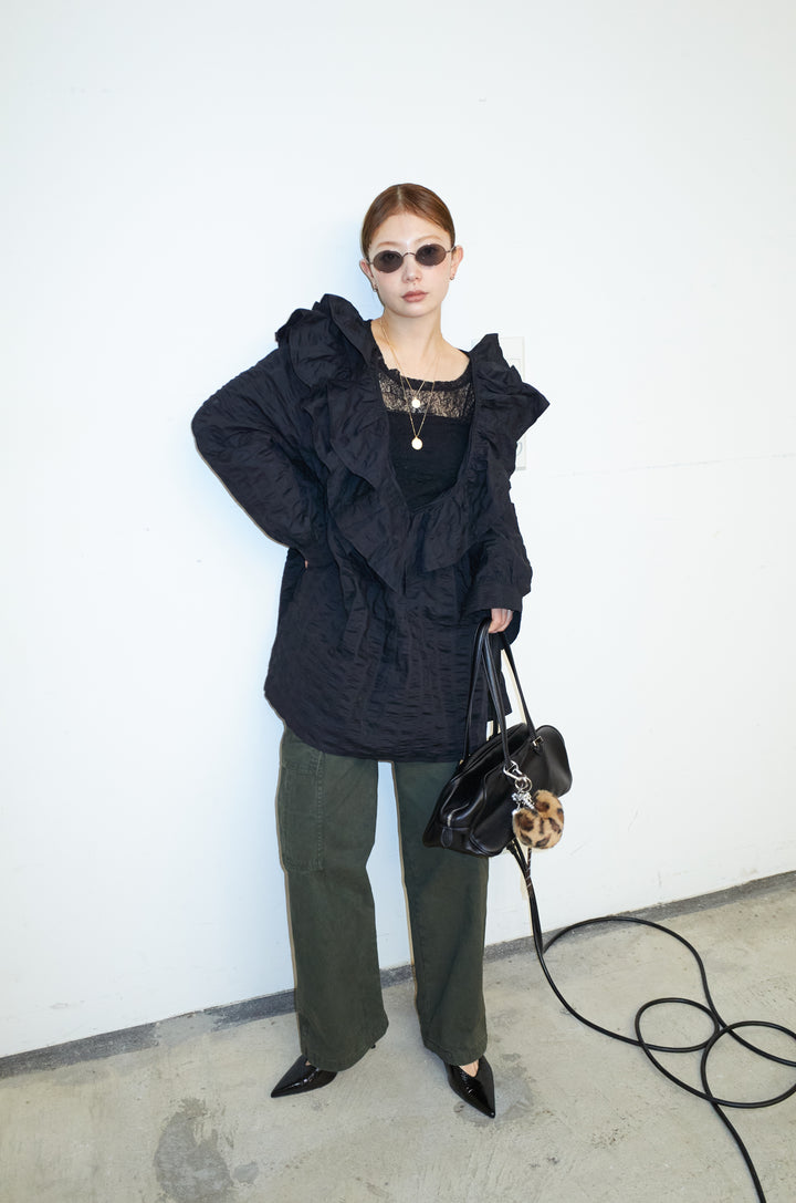 [予約/SET]ビッグフリル2wayフレアPO+ピグメントツイルカーゴパンツ(2set)