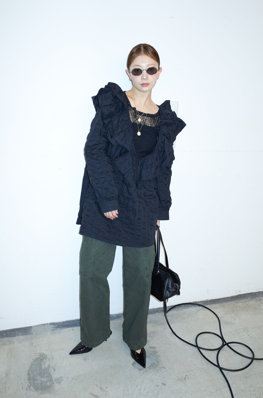 [予約/SET]ビッグフリル2wayフレアPO+ピグメントツイルカーゴパンツ(2set)