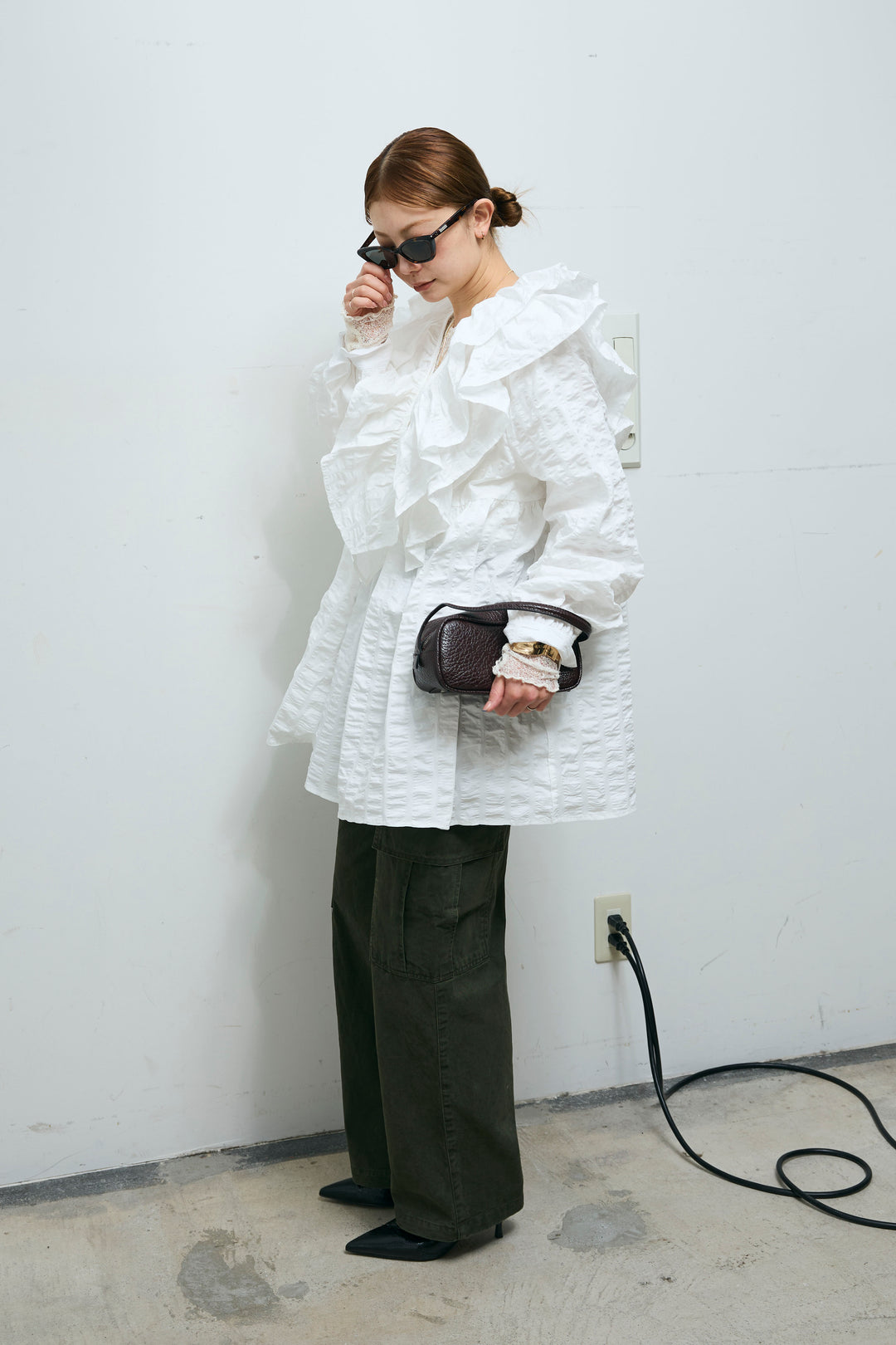 [予約/SET]ビッグフリル2wayフレアPO+ピグメントツイルカーゴパンツ(2set)