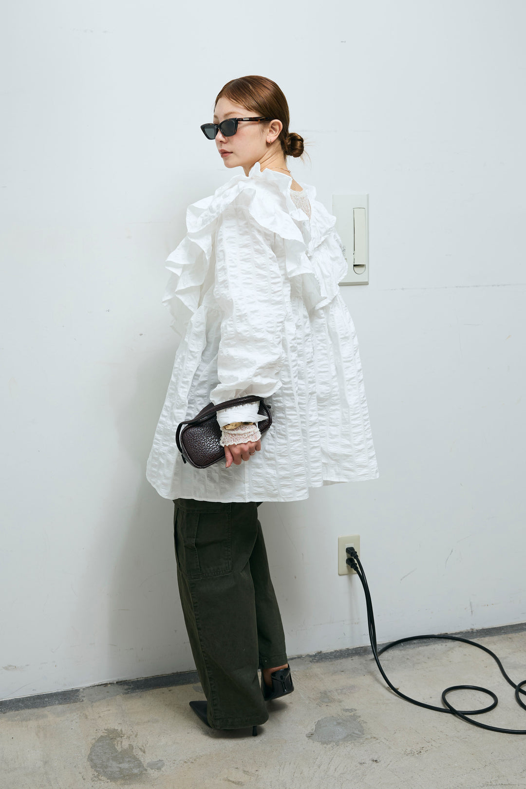 [予約/SET]ビッグフリル2wayフレアPO+ピグメントツイルカーゴパンツ(2set)