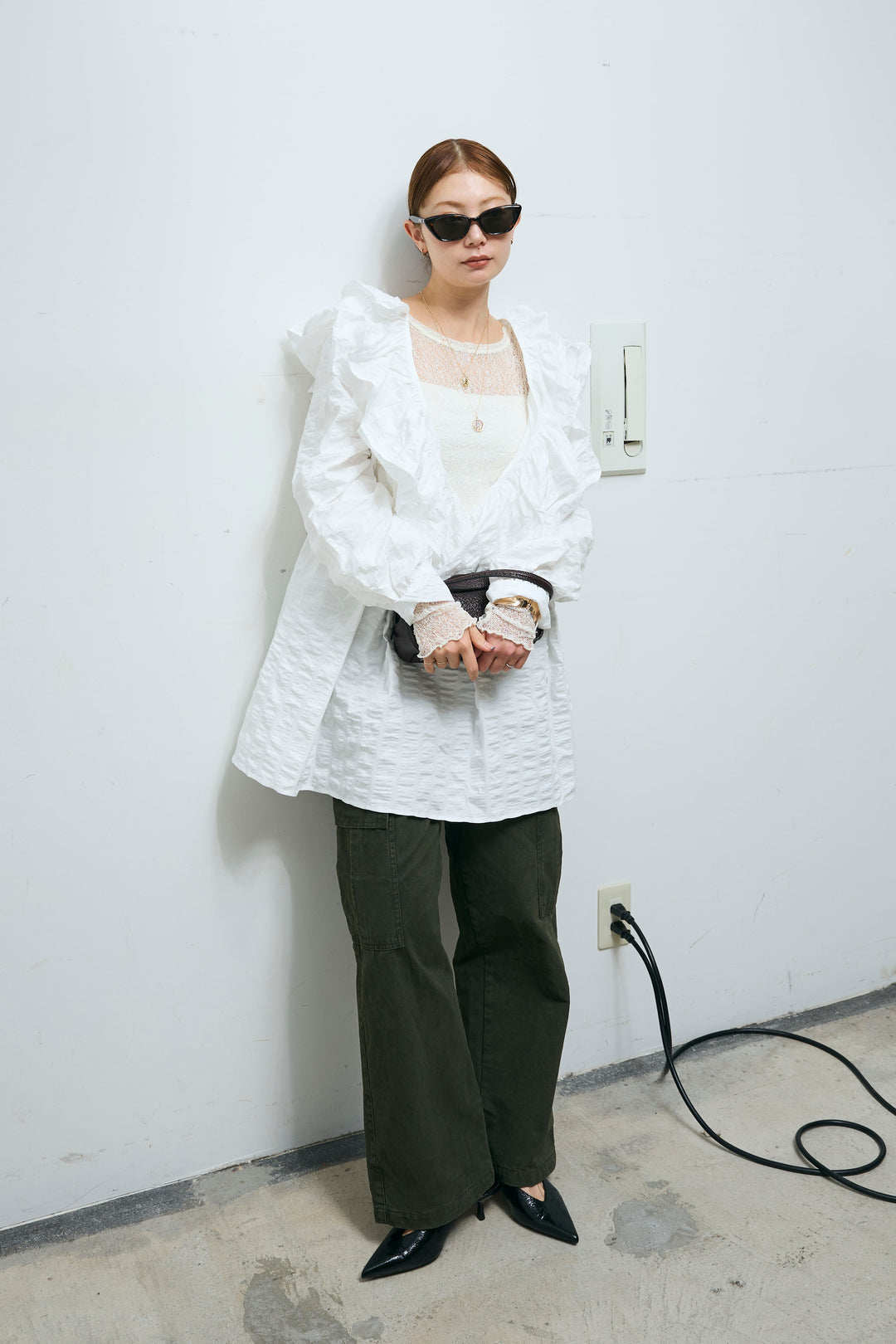 [予約/SET]ビッグフリル2wayフレアPO+ピグメントツイルカーゴパンツ(2set)