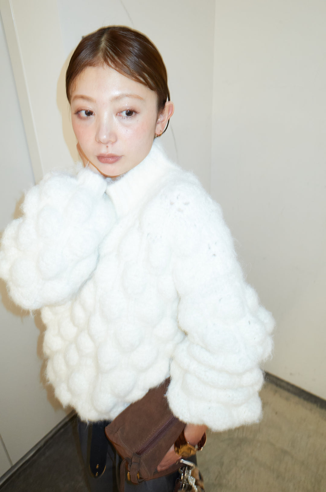 [予約/SET]テクスチャーハイネックニット+TRツイルスプリングカラータックパンツ(2set)