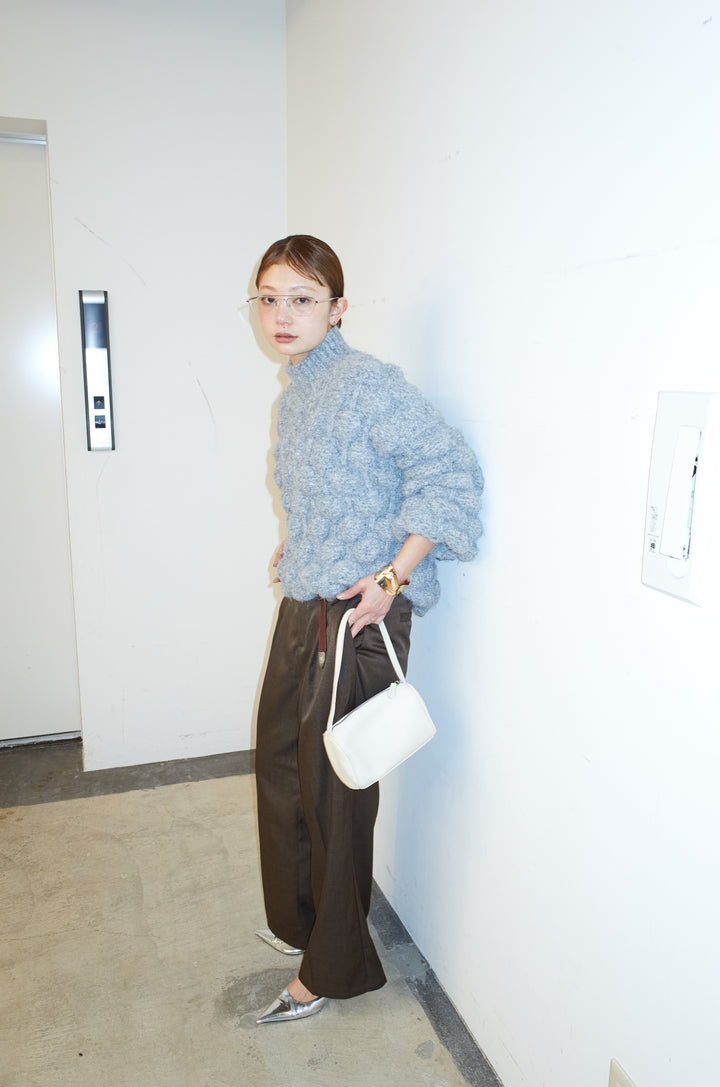 [予約/SET]テクスチャーハイネックニット+TRツイルスプリングカラータックパンツ(2set)