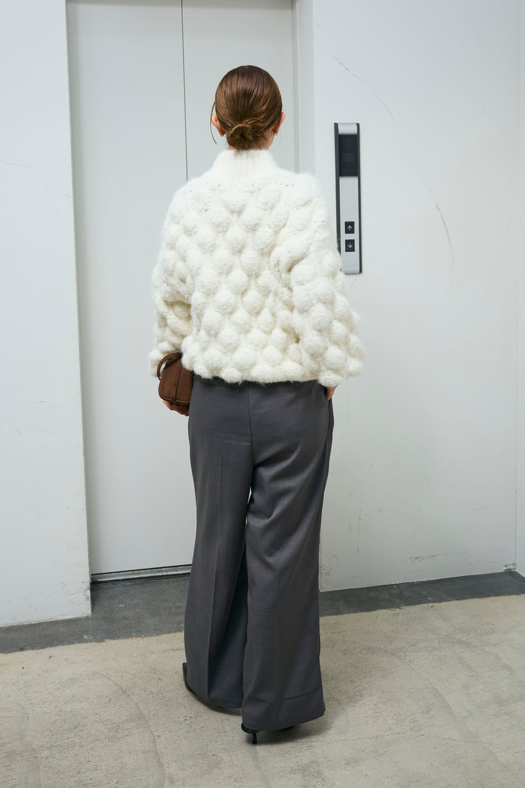 [予約/SET]テクスチャーハイネックニット+TRツイルスプリングカラータックパンツ(2set)