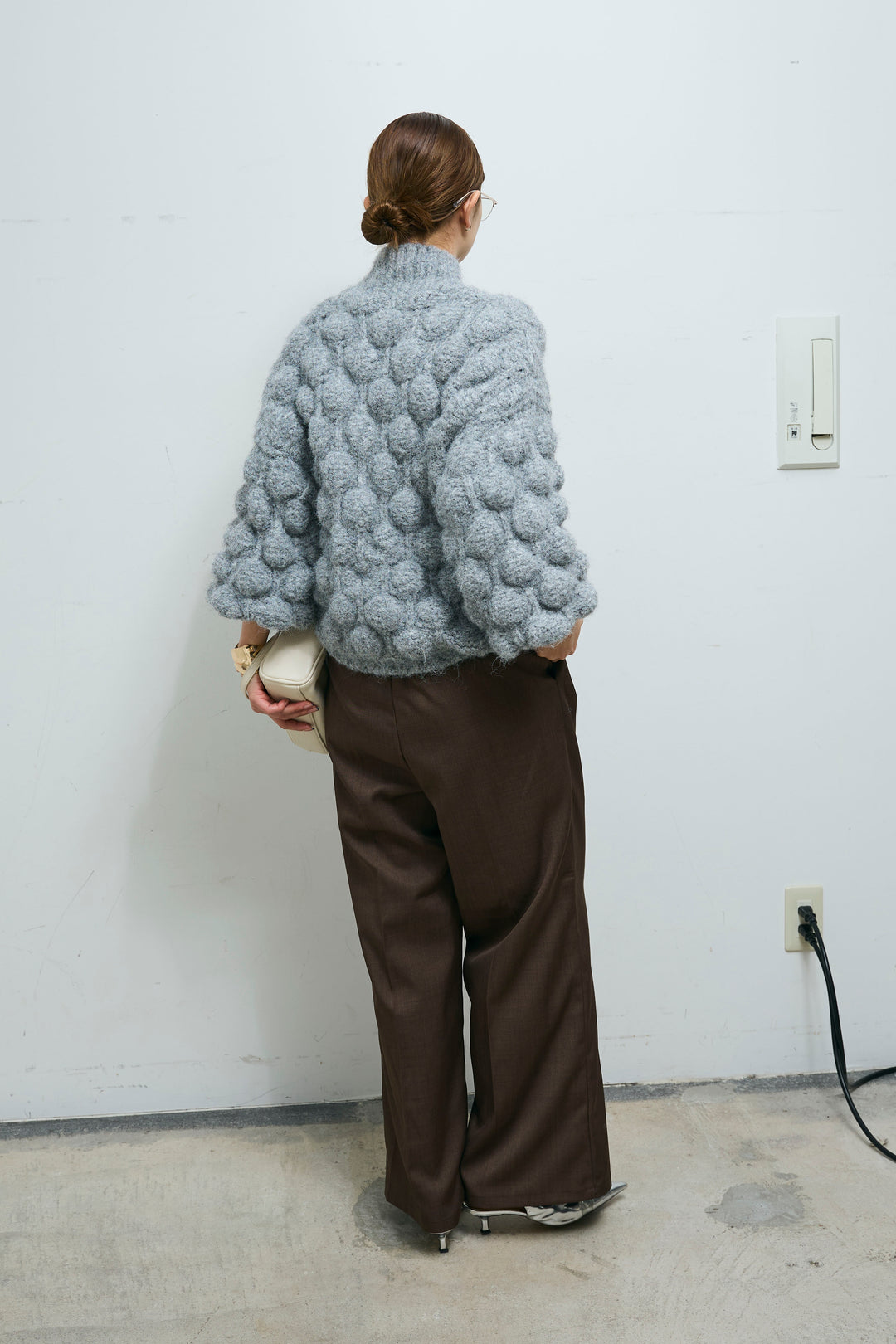 [予約/SET]テクスチャーハイネックニット+TRツイルスプリングカラータックパンツ(2set)