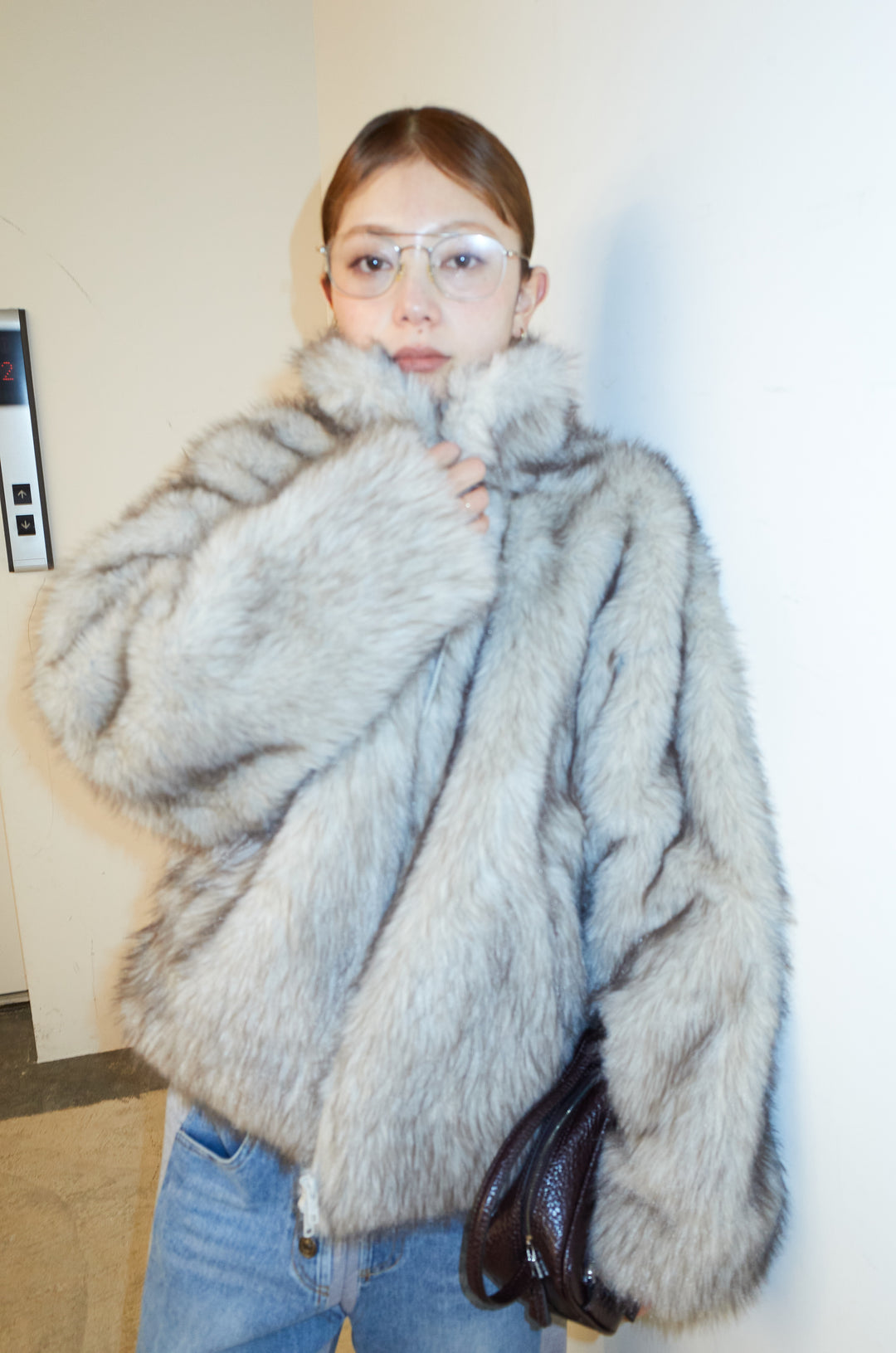 [予約/SET]ミックスファージップブルゾン+スウェット切り替えデニムパンツ(2set)