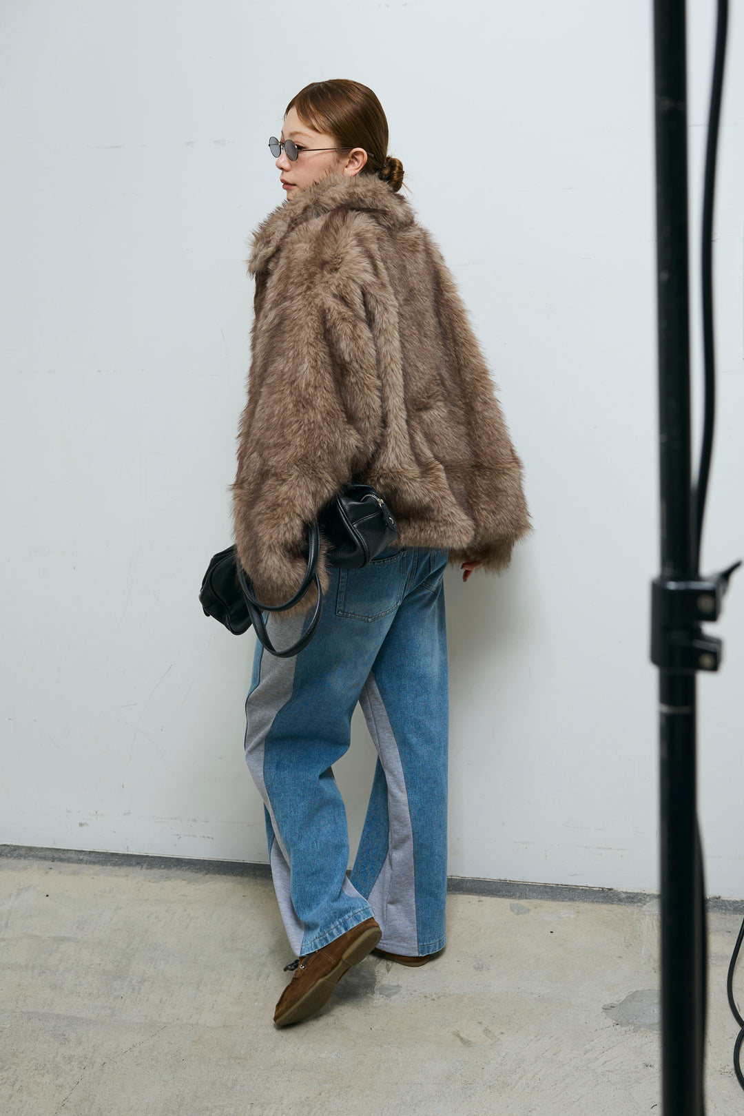 [予約/SET]ミックスファージップブルゾン+スウェット切り替えデニムパンツ(2set)