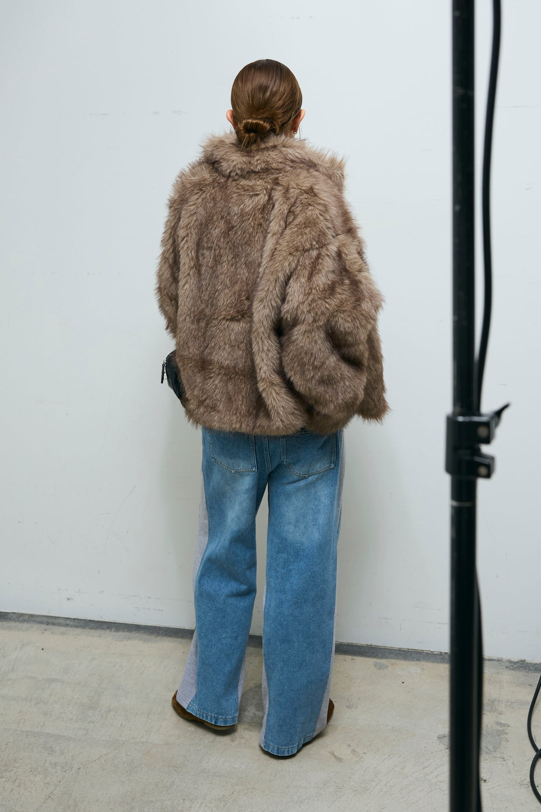 [予約/SET]ミックスファージップブルゾン+スウェット切り替えデニムパンツ(2set)