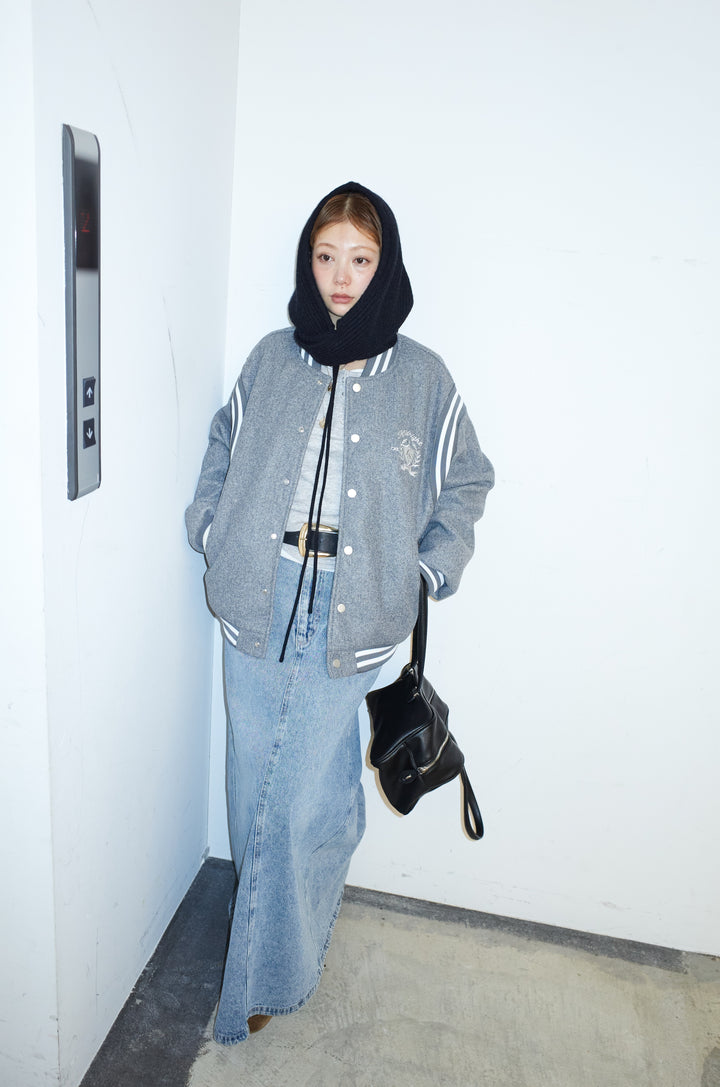 [予約/SET]ヴァーシティブルゾン+アルパカタッチフライトニットキャップ+オーセンティックデニムSK(3set)