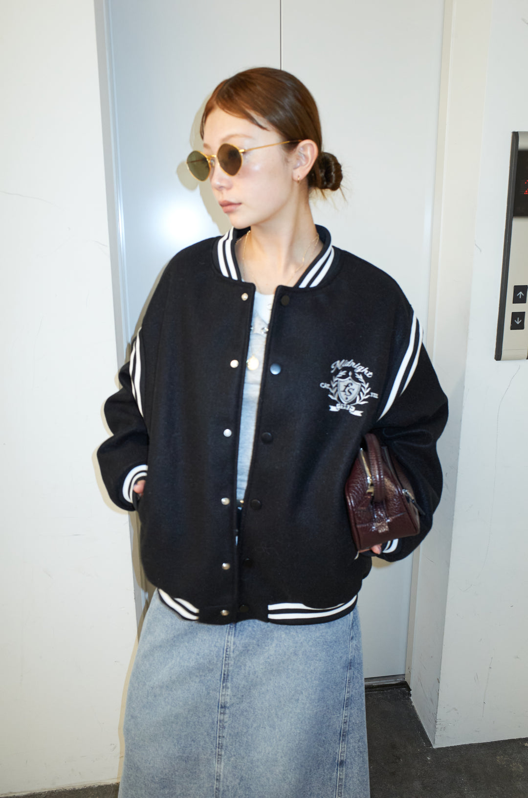 [予約/SET]ヴァーシティブルゾン+アルパカタッチフライトニットキャップ+オーセンティックデニムSK(3set)