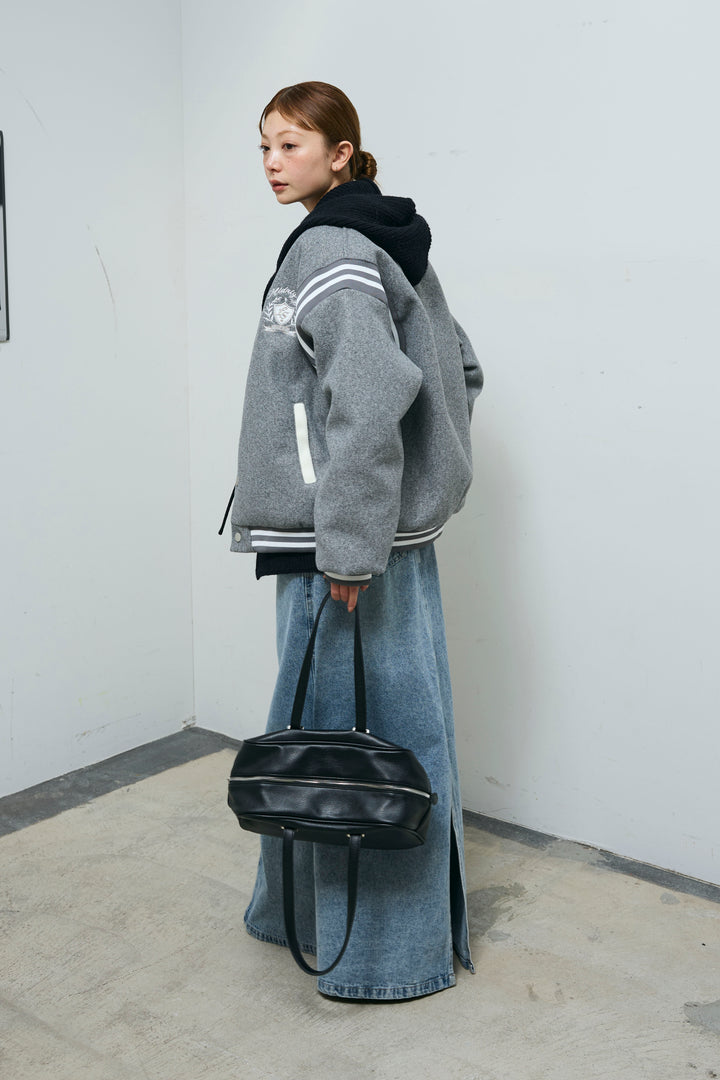 [予約/SET]ヴァーシティブルゾン+アルパカタッチフライトニットキャップ+オーセンティックデニムSK(3set)