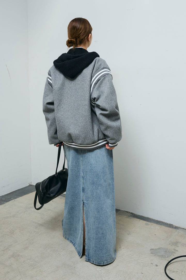 [予約/SET]ヴァーシティブルゾン+アルパカタッチフライトニットキャップ+オーセンティックデニムSK(3set)