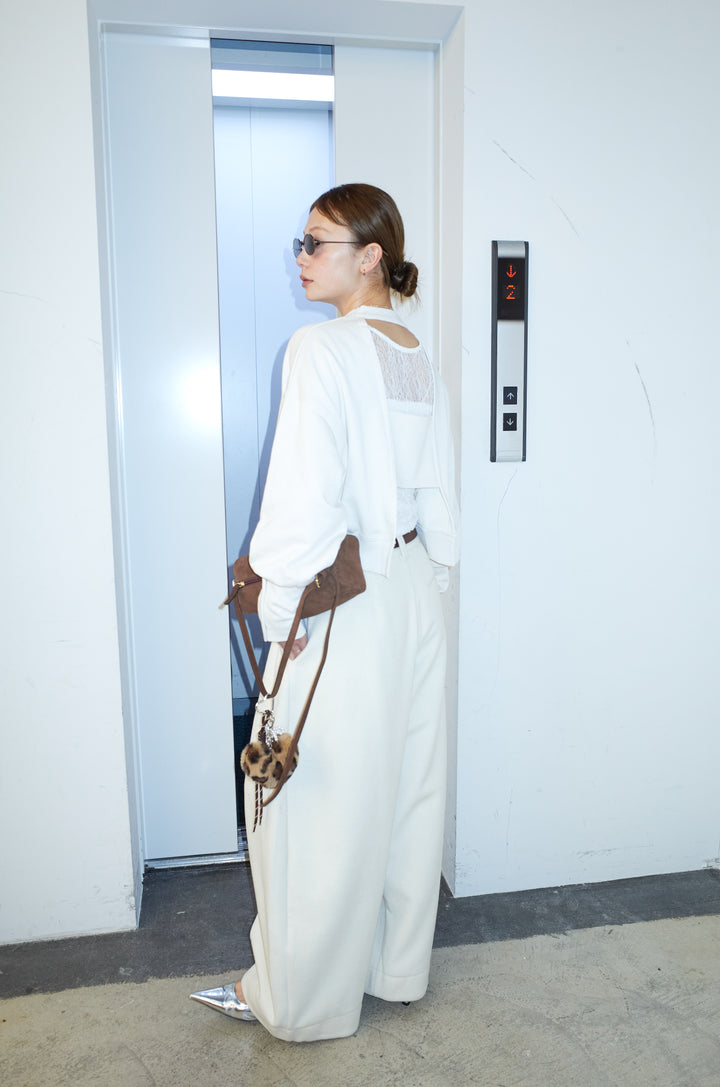 [予約/SET]バックオープン裏毛PO+シアーレーストップス+ウールタッチカーブワイドパンツ(3set)