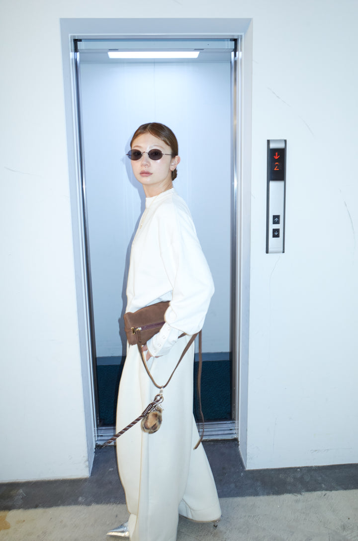 [予約/SET]バックオープン裏毛PO+ウールタッチカーブワイドパンツ(2set)