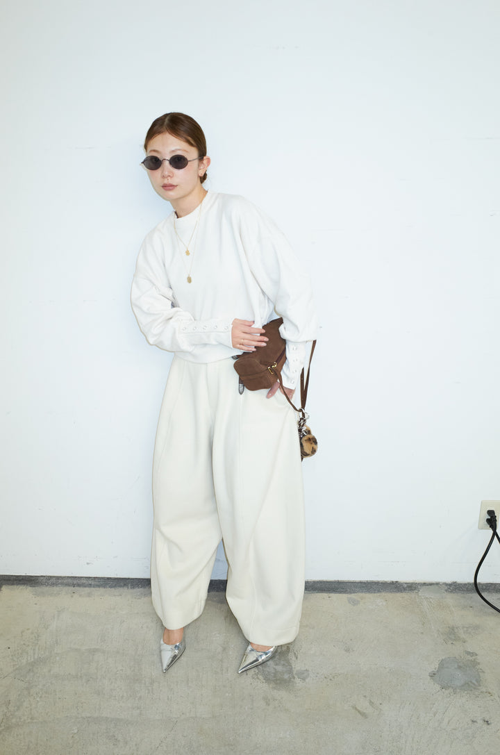 [予約/SET]バックオープン裏毛PO+シアーレーストップス+ウールタッチカーブワイドパンツ(3set)