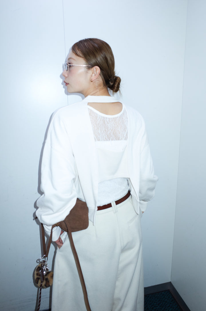 [予約/SET]バックオープン裏毛PO+シアーレーストップス+ウールタッチカーブワイドパンツ(3set)