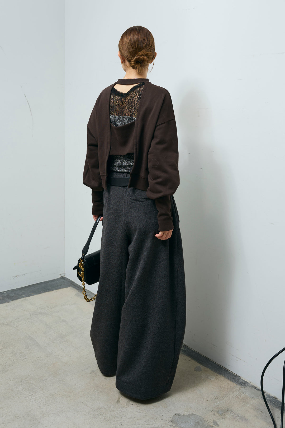 [予約/SET]バックオープン裏毛PO+シアーレーストップス+ウールタッチカーブワイドパンツ(3set)