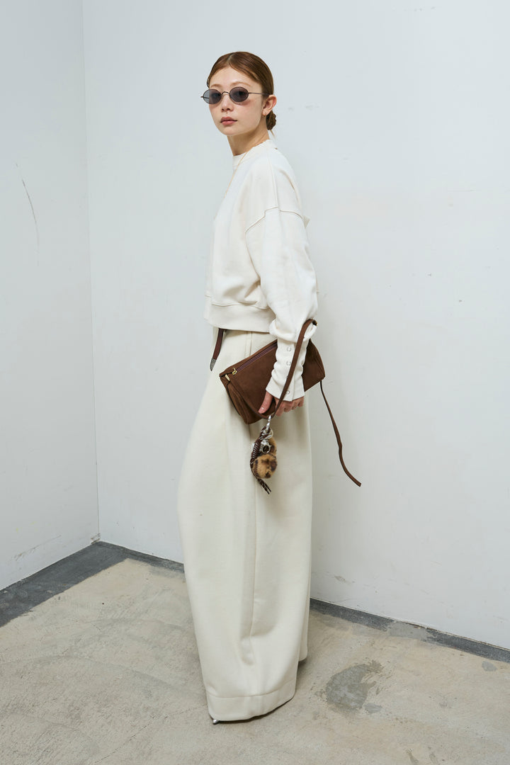 [予約/SET]バックオープン裏毛PO+ウールタッチカーブワイドパンツ(2set)