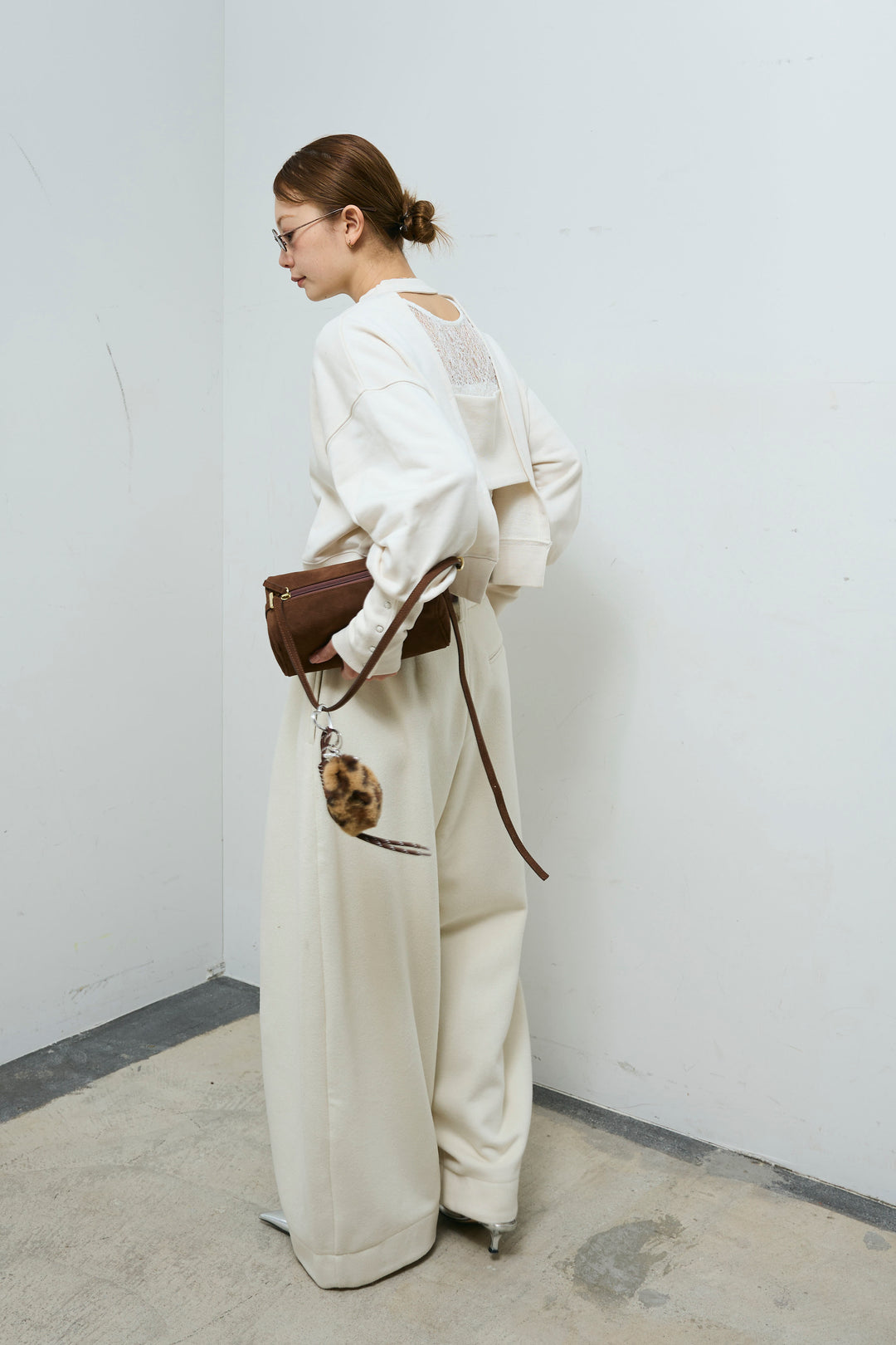 [予約/SET]バックオープン裏毛PO+ウールタッチカーブワイドパンツ(2set)