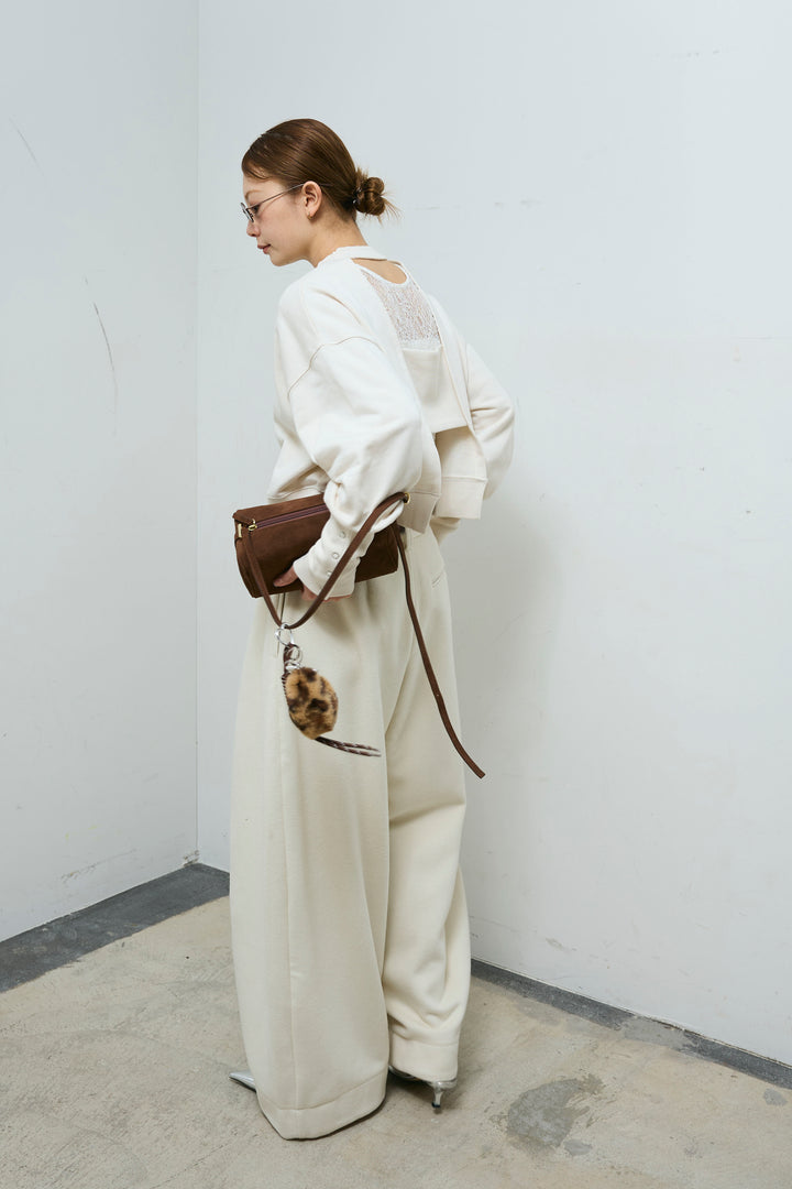 [予約/SET]バックオープン裏毛PO+ウールタッチカーブワイドパンツ(2set)