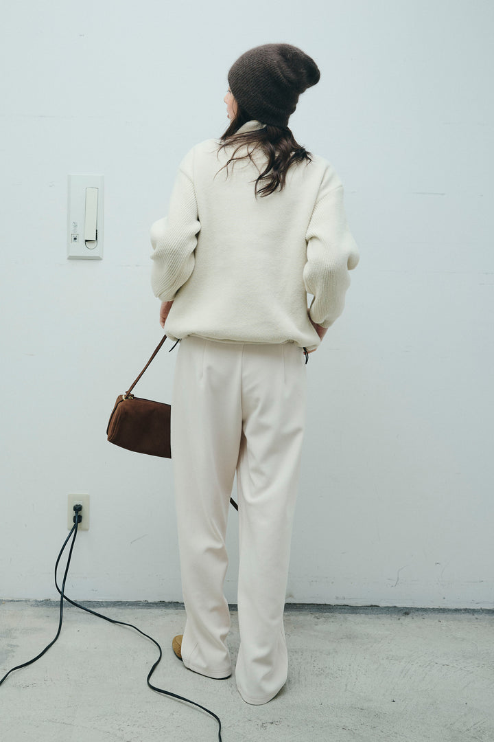 [予約/SET]パイピングハイネックブルゾン+裏起毛ポンチカーブパンツ (2set)