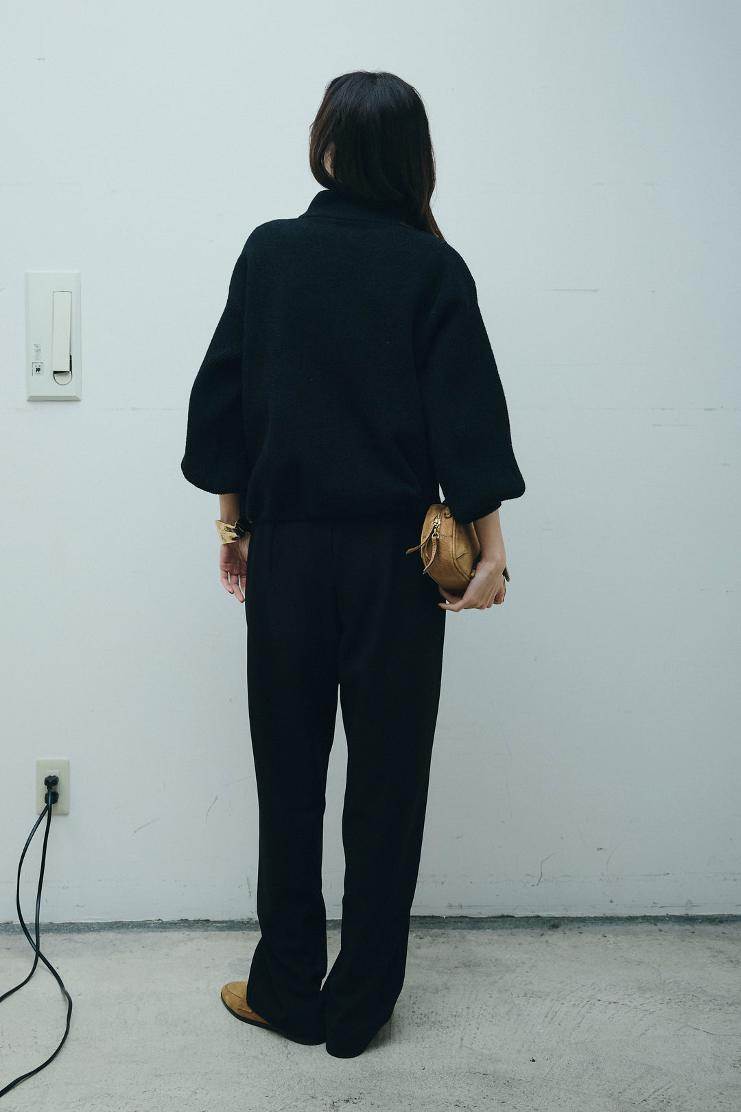 [予約/SET]パイピングハイネックブルゾン+裏起毛ポンチカーブパンツ (2set)