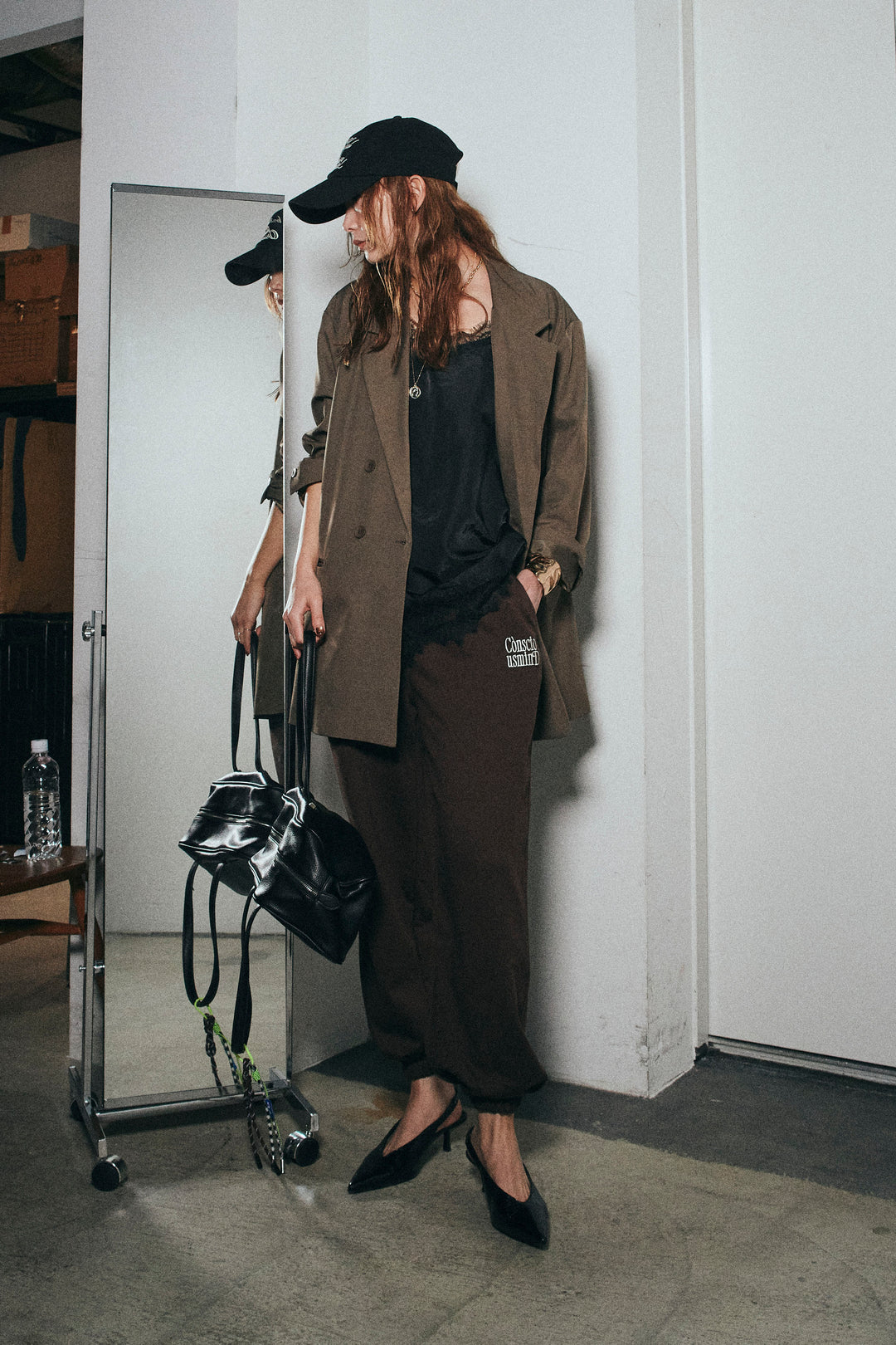 [予約/SET]ダブルプレーンジャケット+ロゴ刺繍ジョガー パンツ(2set)