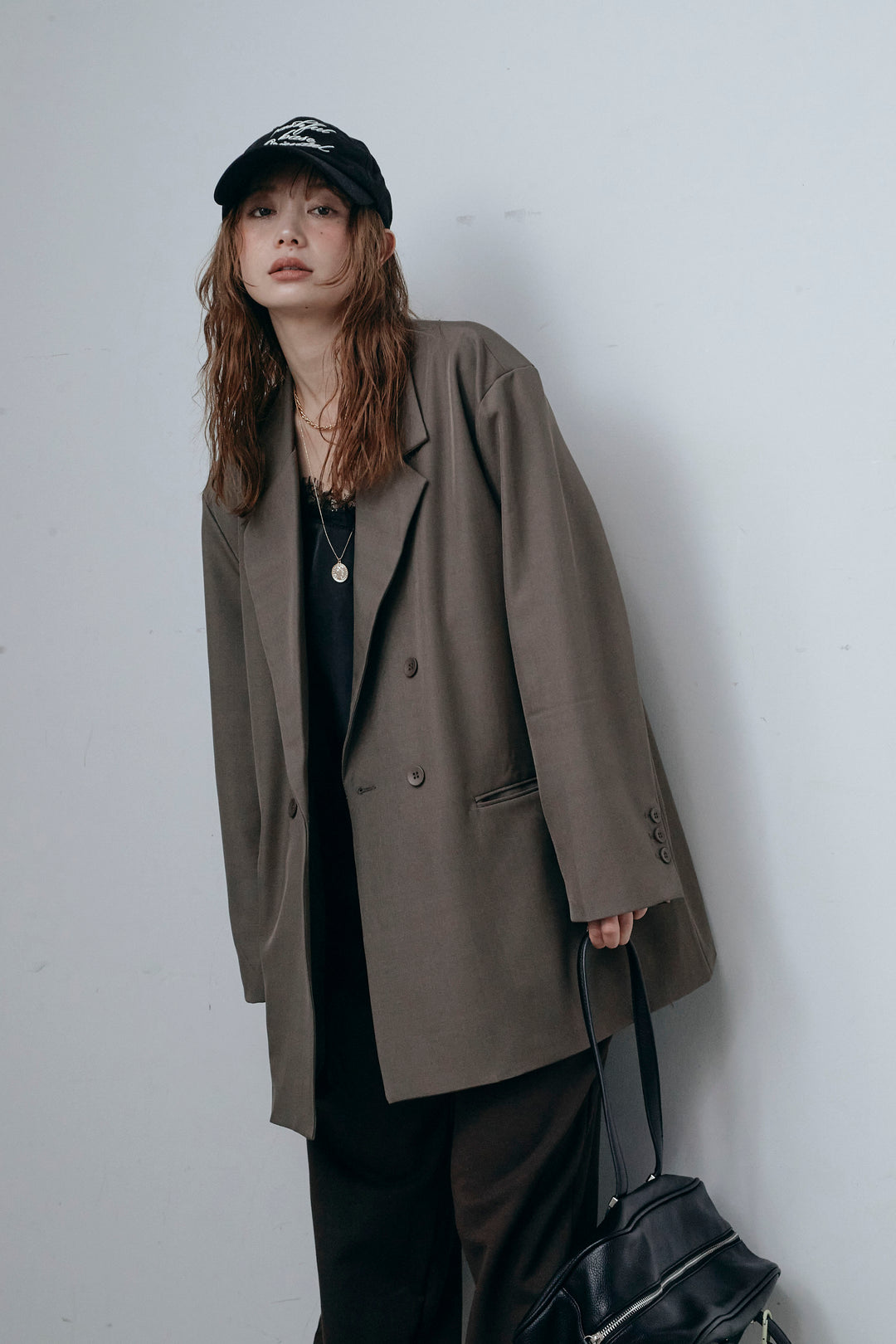 [予約/SET]ダブルプレーンジャケット+ロゴ刺繍ジョガー パンツ(2set)