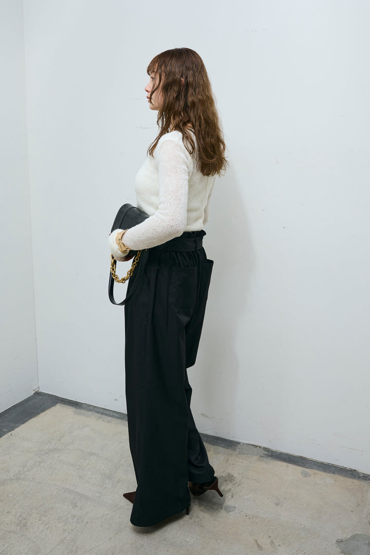 [予約/SET]モヘアセンターリンキングシアーニット+ツイルチノベルトパンツ(2set)