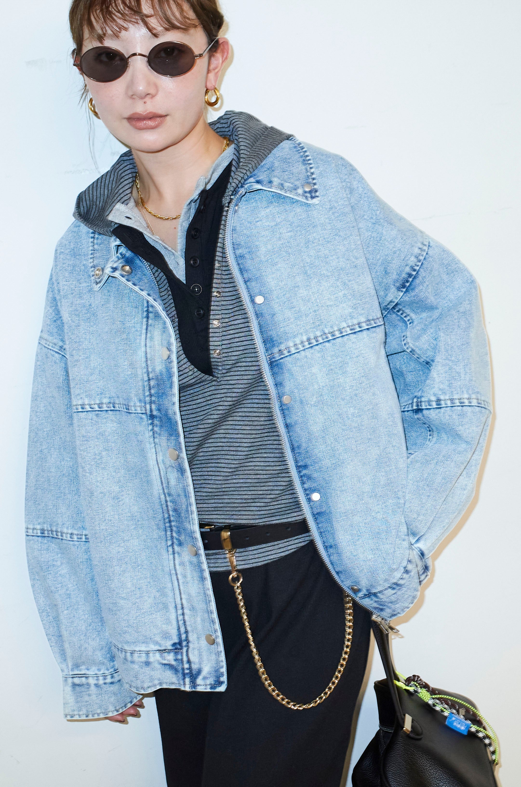 予約]フェイクレザー2wayカラーデニムブルゾン – IAMALPHA