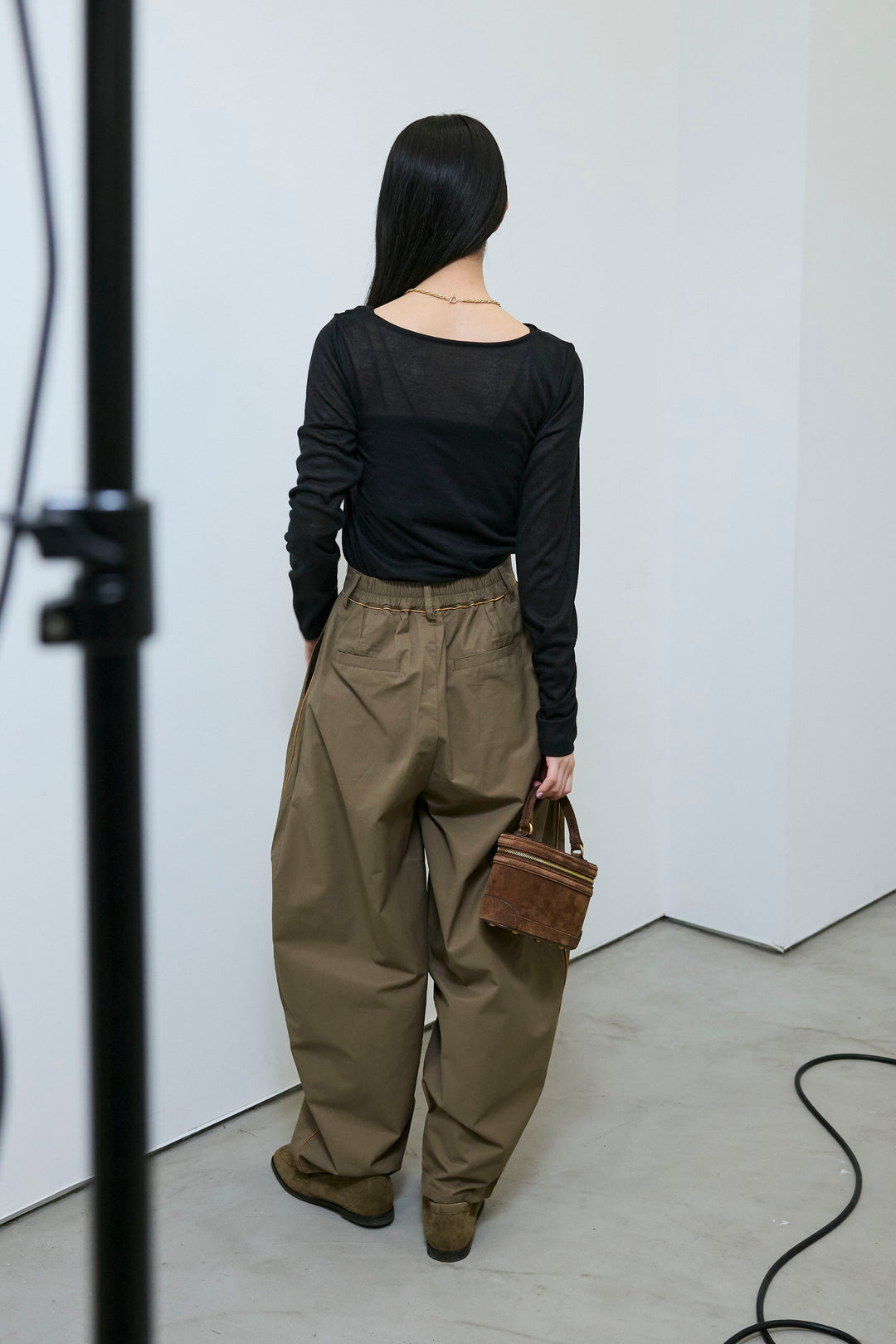 [予約/SET]シアードレープカットソー+パイピングタックカーブパンツ(2set)