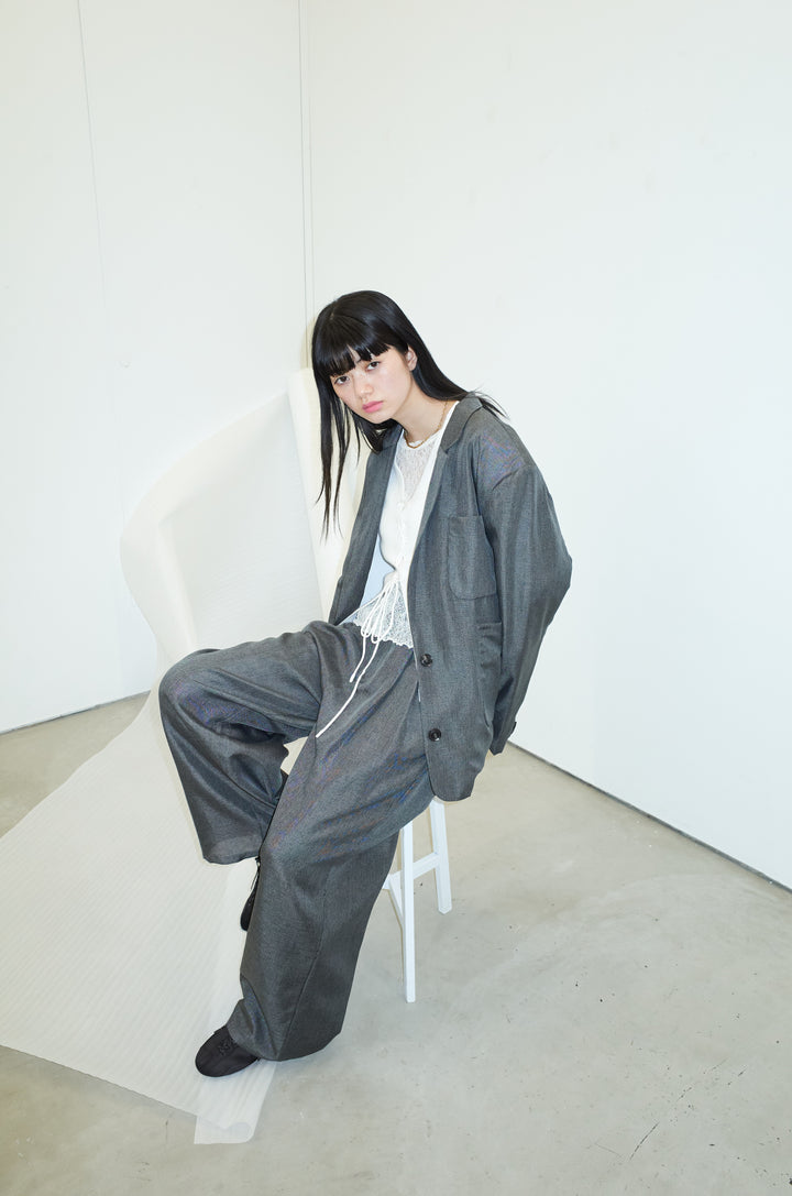 [予約/SET]リネンライクテーラードジャケット+リネンライク2タックパンツ(2set)