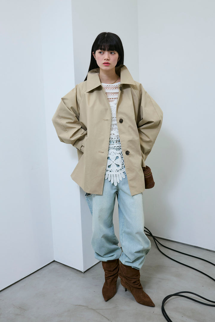 [予約]TRツイルAラインショートトレンチ