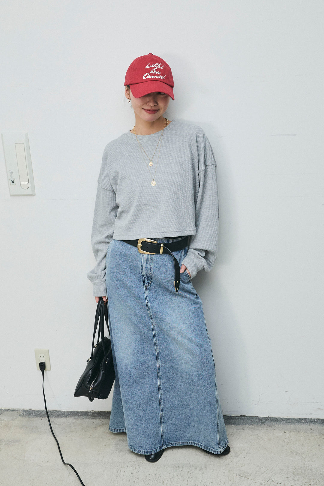 [予約/SET]ショート丈ワッフルT+オーセンティックデニムSK(2set)
