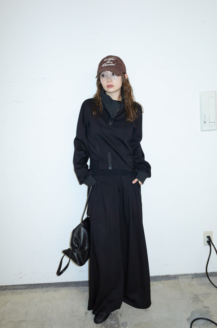 [予約]アシメZIPギャザースウェットセット