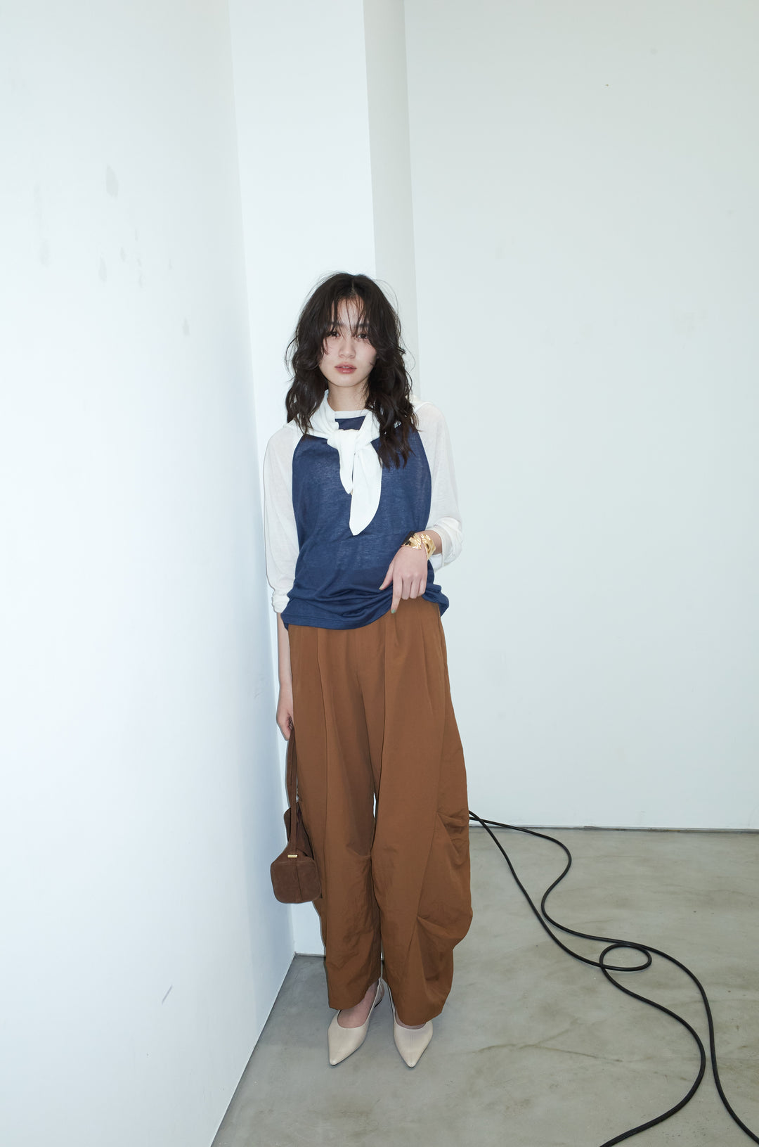 [予約/SET]シアーラグランPO+ドライタフタバレルレッグパンツ(2set)