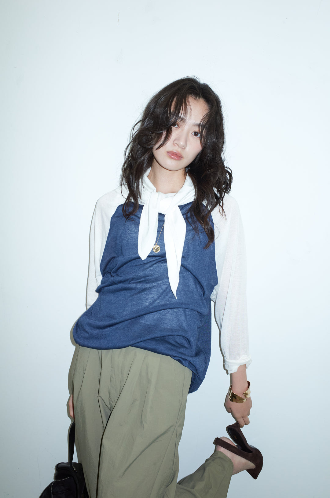 [予約/SET]シアーラグランPO+ドライタフタバレルレッグパンツ(2set)