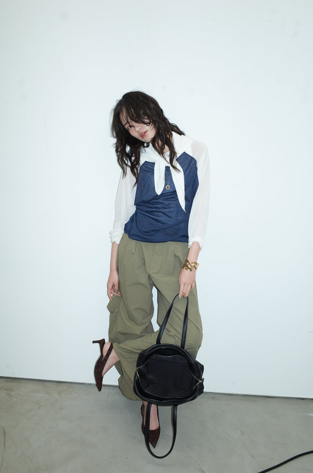 [予約/SET]シアーラグランPO+ドライタフタバレルレッグパンツ(2set)