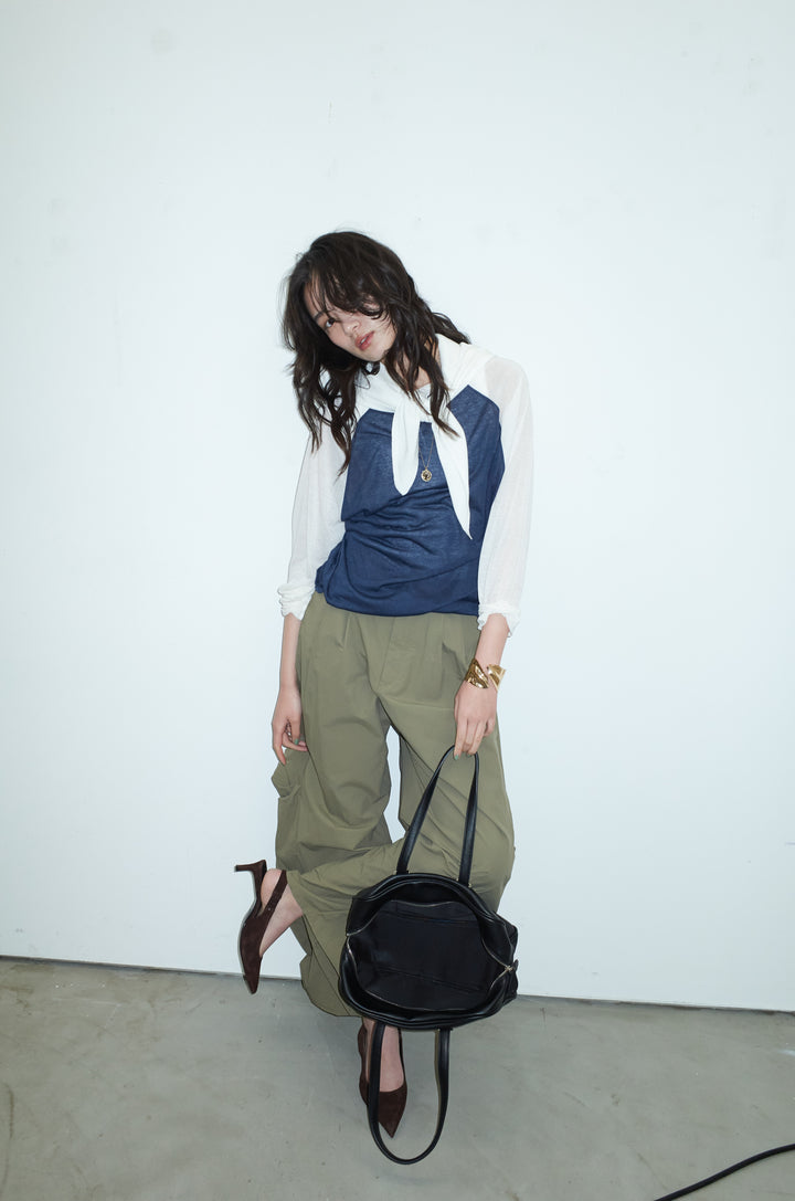 [予約/SET]シアーラグランPO+ドライタフタバレルレッグパンツ(2set)