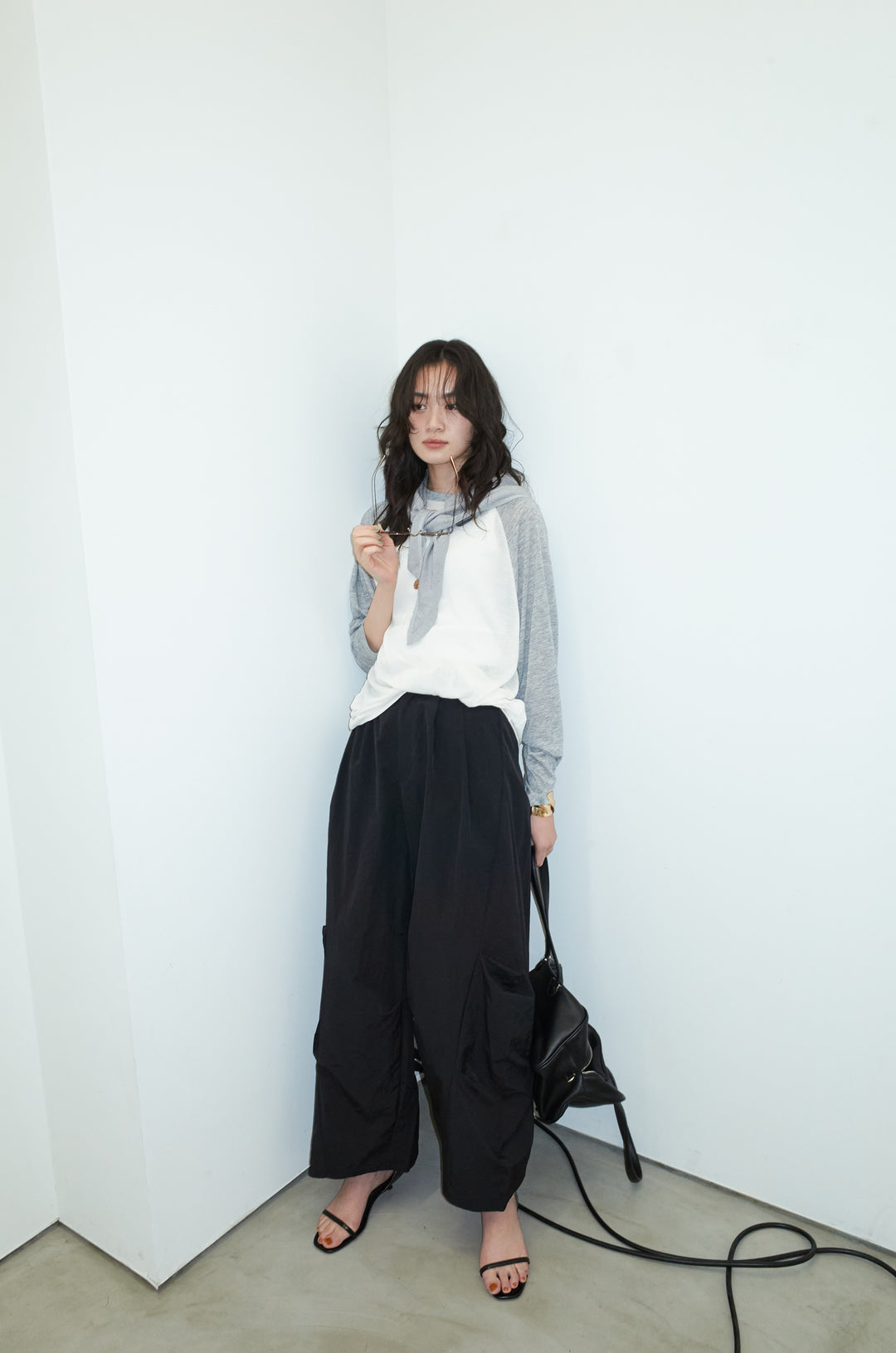 [予約/SET]シアーラグランPO+ドライタフタバレルレッグパンツ(2set)