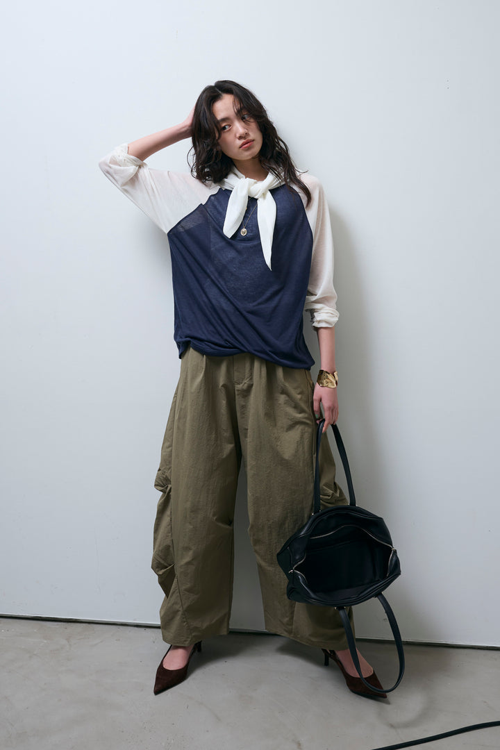 [予約/SET]シアーラグランPO+ドライタフタバレルレッグパンツ(2set)