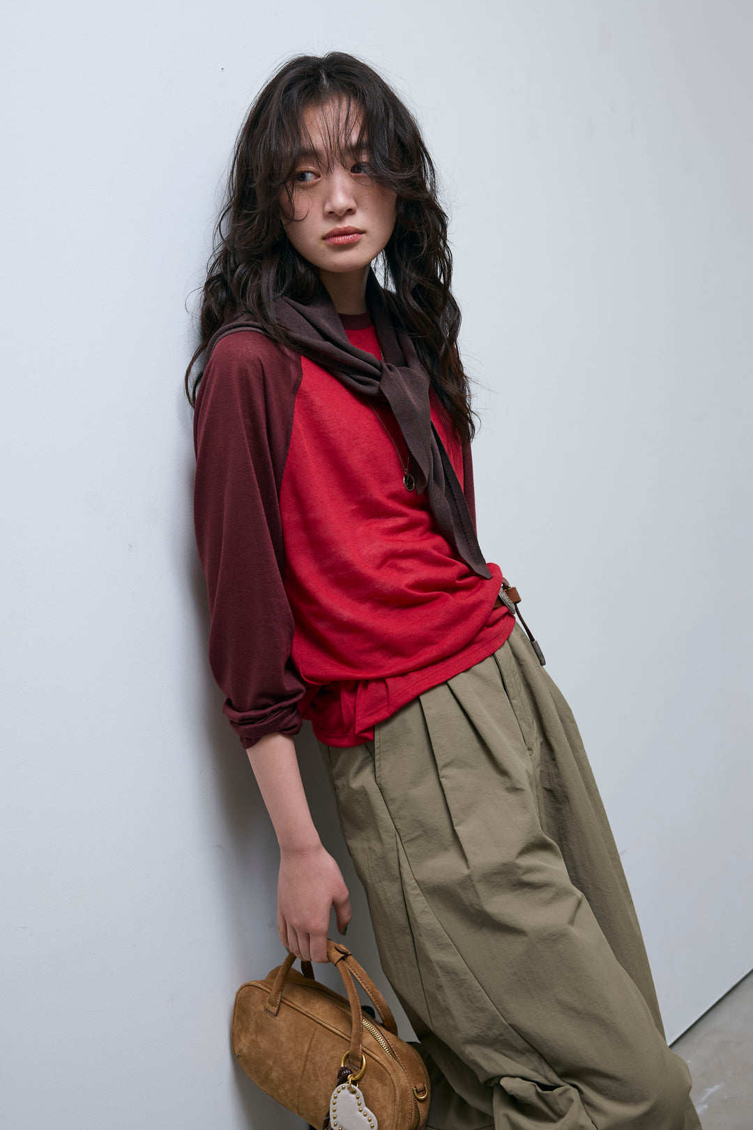 [予約/SET]シアーラグランPO+ドライタフタバレルレッグパンツ(2set)