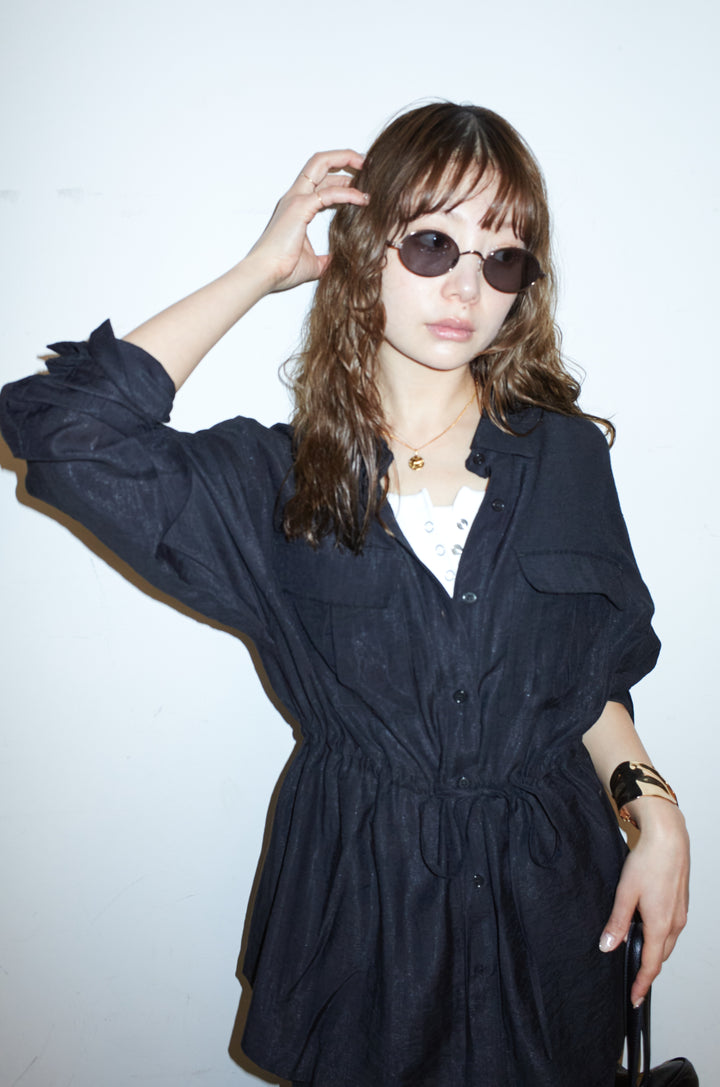 [予約/SET]リネンブレンドライトシアードロストシャツ+リネンブレンドロングナロースカート(2set)