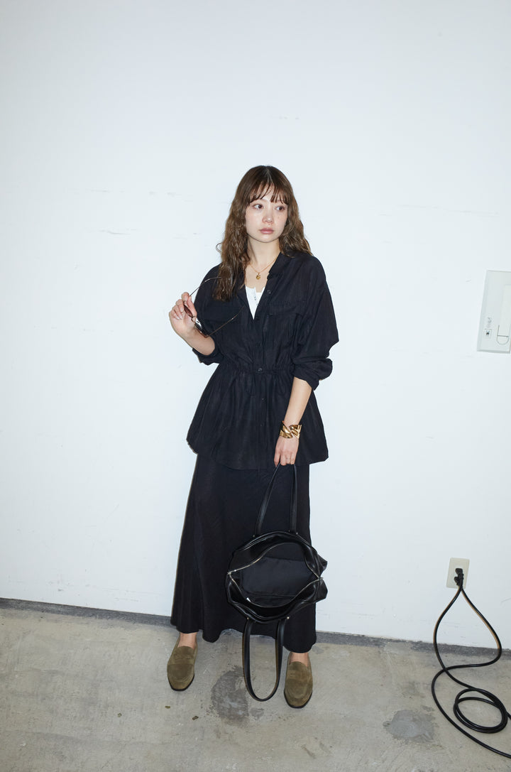 [予約/SET]リネンブレンドライトシアードロストシャツ+リネンブレンドロングナロースカート(2set)