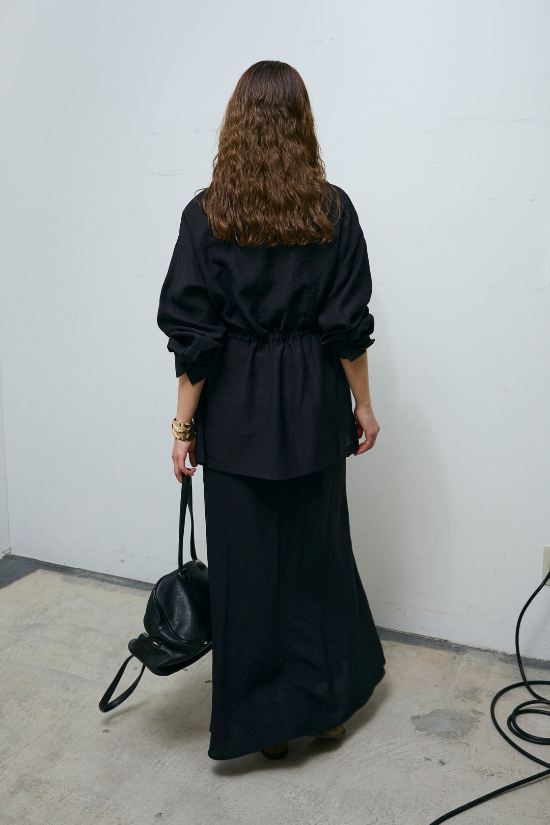 [予約/SET]リネンブレンドライトシアードロストシャツ+リネンブレンドロングナロースカート(2set)