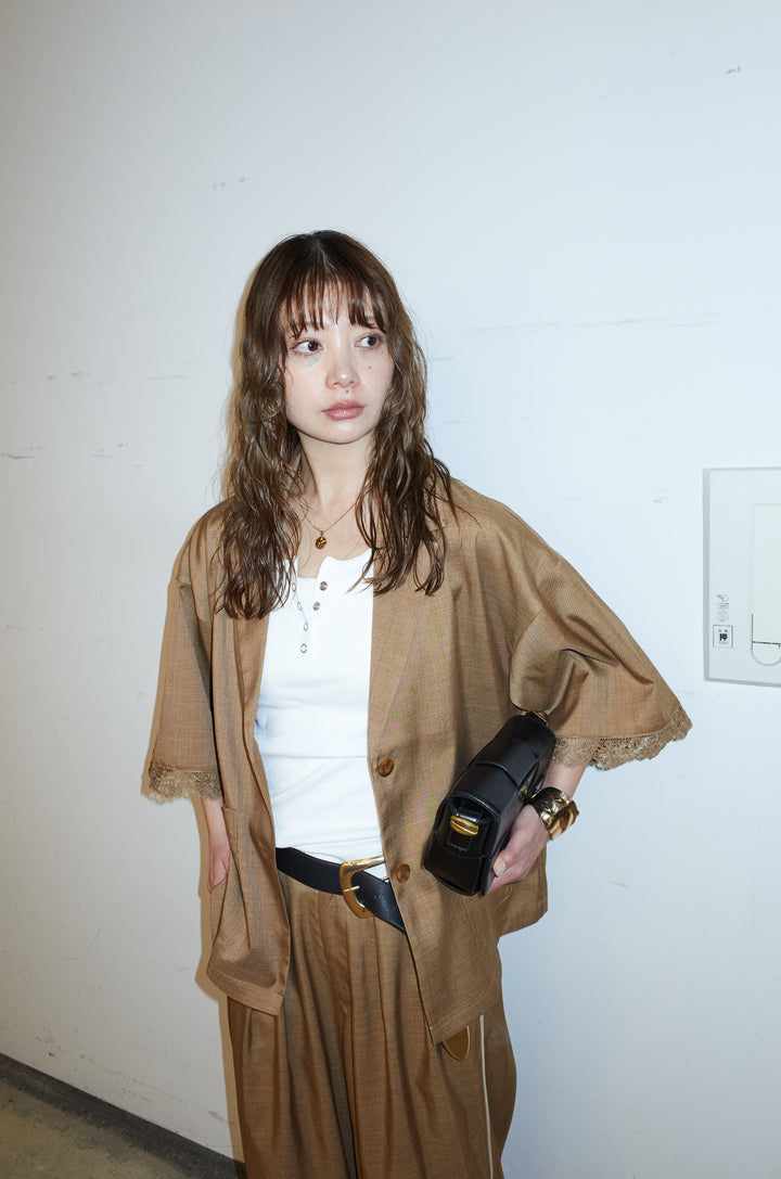 [予約]袖レースハーフスリーブジャケット