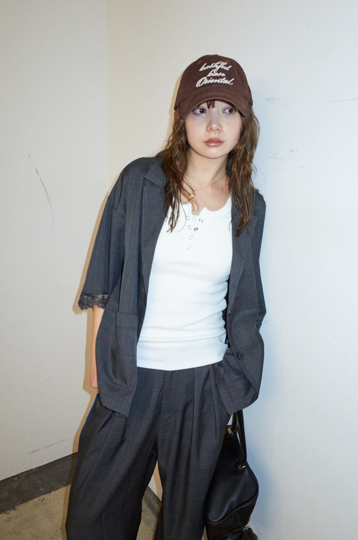 [予約]袖レースハーフスリーブジャケット