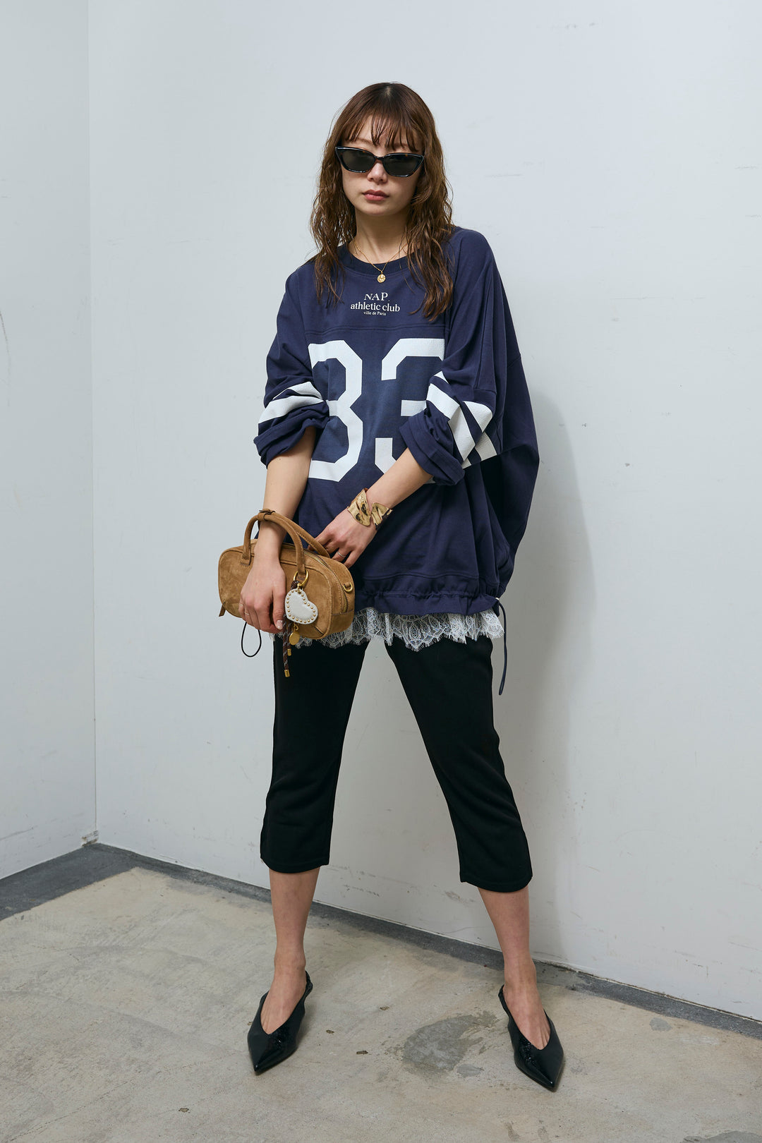 [予約/SET]ドロストロゴビッグラガーT+フライスカプリパンツ(2set)